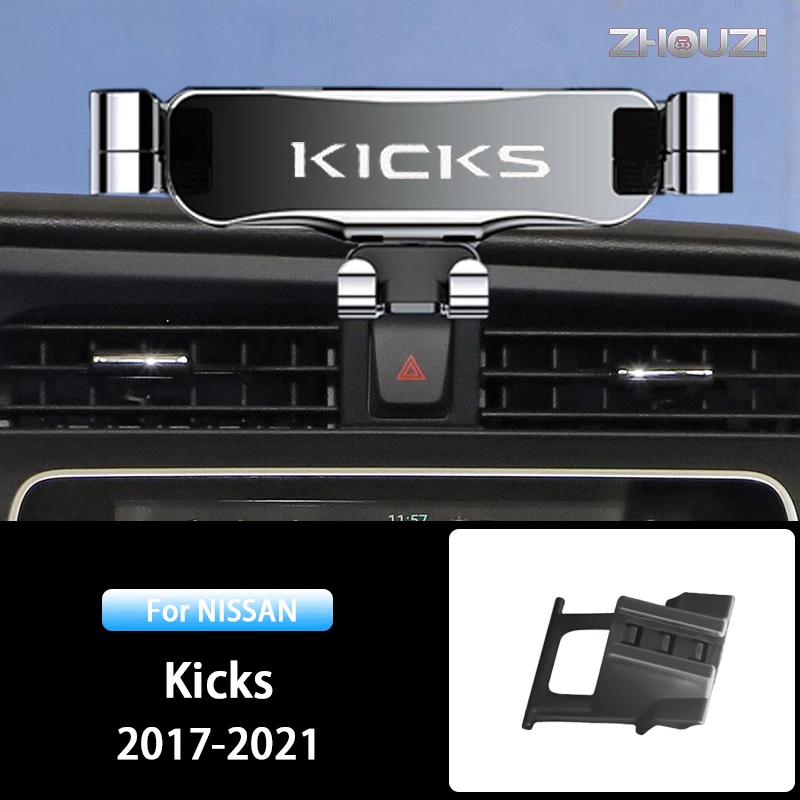 

Car Mobile Phone Holder Air Vent Outlet Clip Stand GPS Gravity Navigation Bracket For Nissan Kicks 2017-2021 Car Accessories
