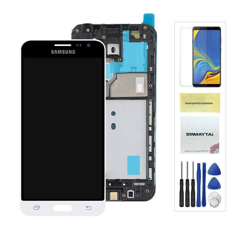 White With Frame J320F ЖК-дисплей для samsung Galaxy J3 J320 J320A J320M J320F дисплей SM-J320FN/M/H/DS сенсорный экран дигитайзер с рамкой в сборе - Цвет: White With Frame
