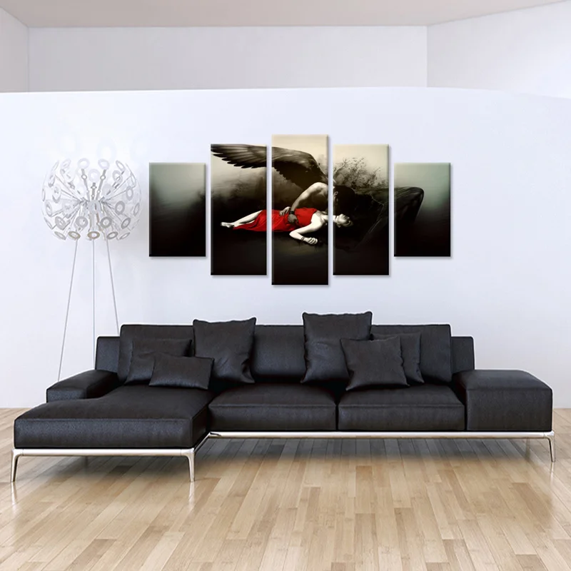 Романтическое художественное полотно 5 шт. фэнтези опавший ангел готические