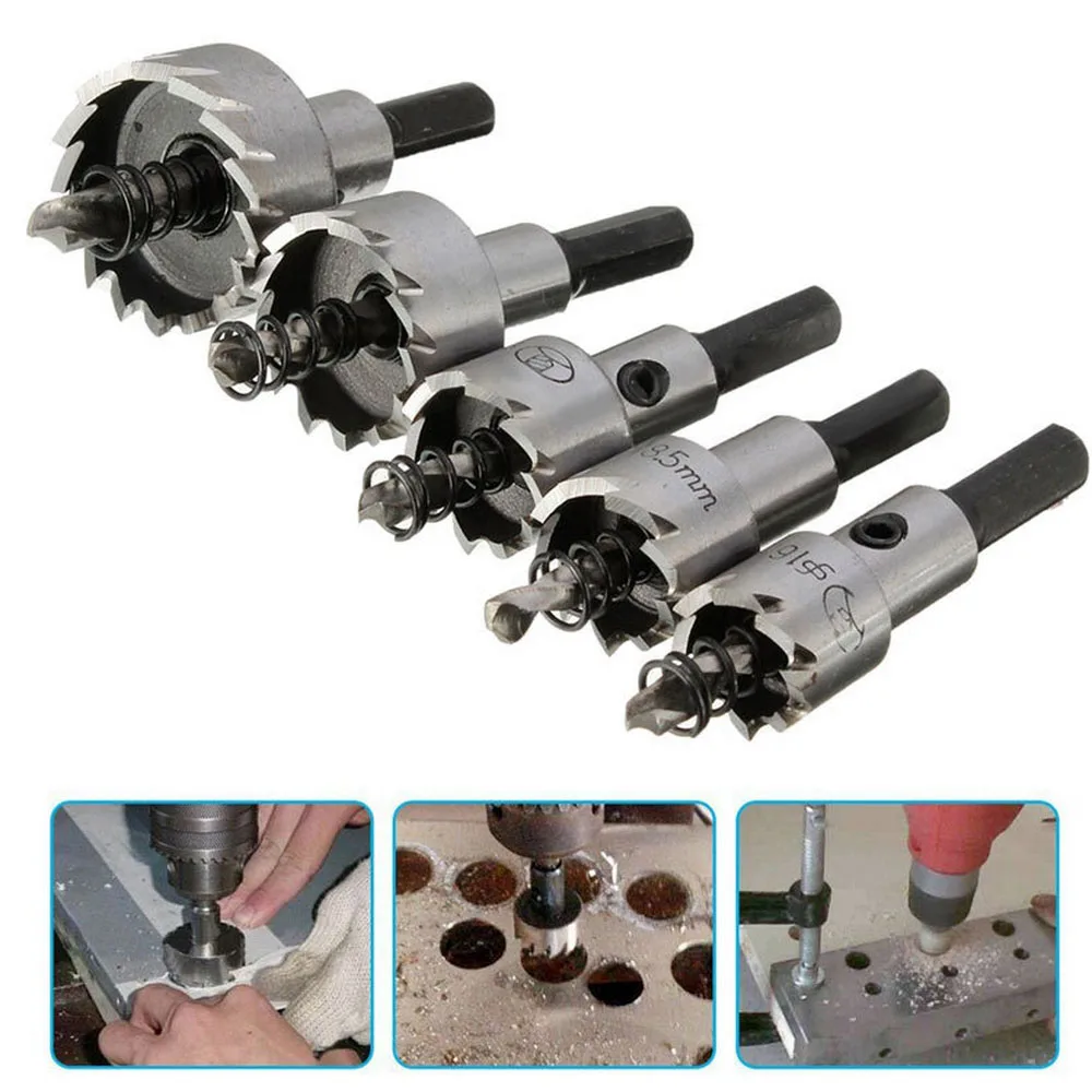 

Stainless Steel Hole Opener Set High Speed Steel 5pc Sheet Metal Reamer 16-30mm Carbide Bit HSS Drill Hole Opener Set