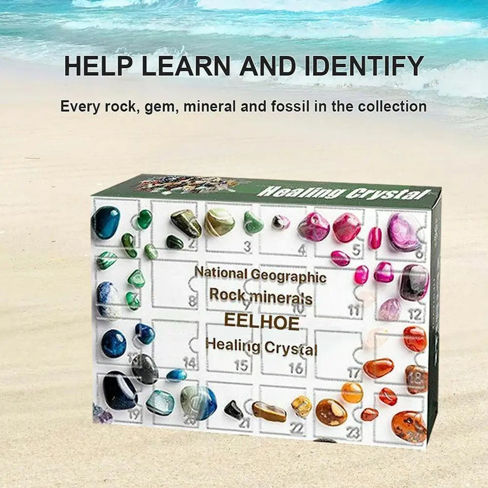 

Комплект из натурального кварцевого лечебного камня, 24 ячейки, для самостоятельного изготовления ожерелий и ювелирных изделий, подарок для...