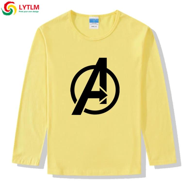 LYTLM Marvel/футболка для мальчиков, Мстители 4, детская одежда для девочек, 9 Camisetas, зимние топы с длинными рукавами для мальчиков, осень, Детская рубашка - Цвет: CX LYCRA Maize