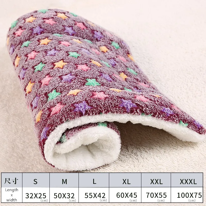 

Pet Soft Flannel Thickened Pet Soft Fleece Pad Pet Blanket Bed For Puppy Dog Cat Sofa Cushion Home Washable Rug Keep Warm Bed