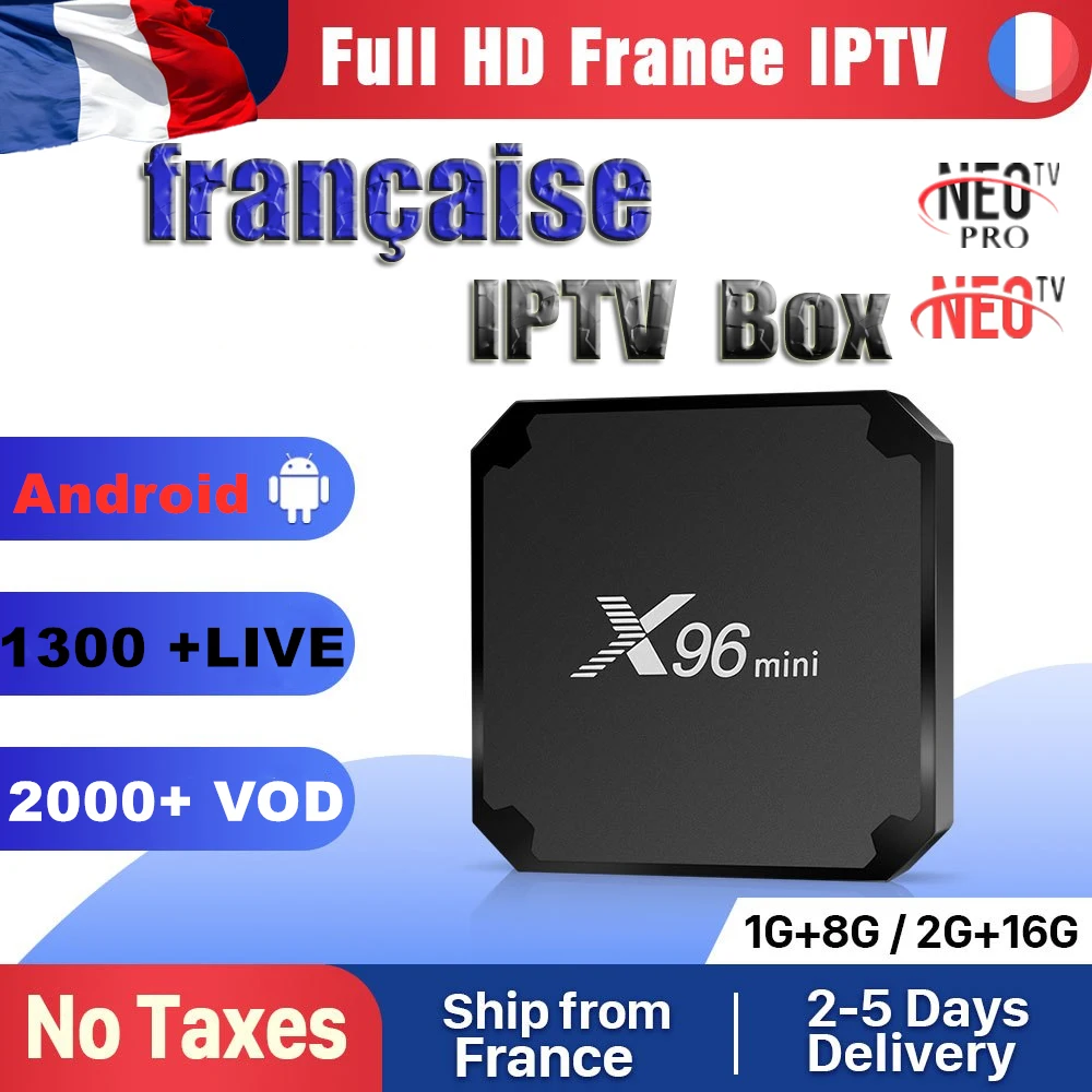Франция IP tv X96 Мини Android tv box 1 год neo tv pro подписка Европа французский Бельгия арабский 1300+ Live Ip tv m3u Smart tv box