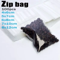100pcs thick transparent small zip lock plastic bags buttons screws electronic product zipped lock reclosable food storage bag