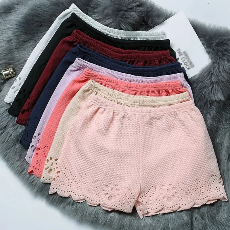 

High Waist Lace Hollow out Women's Skirt Shorts Boxer Panties Girls Safety Briefs Underpants Tights Slim Lingeries Short Pants