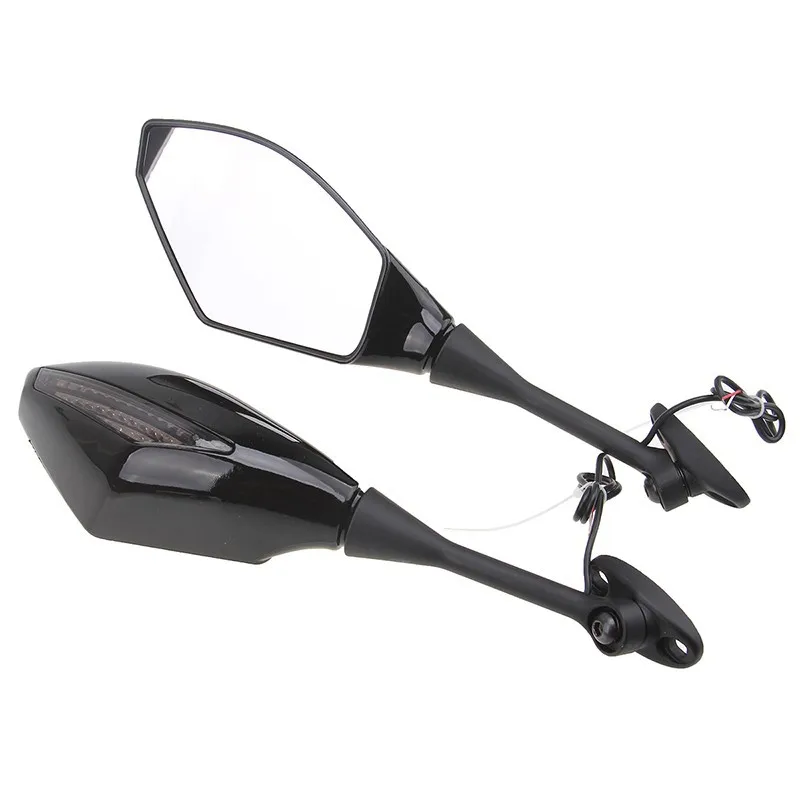 Карбоновые зеркала заднего вида Fibe для мотоциклов СВЕТОДИОДНЫЕ указатели