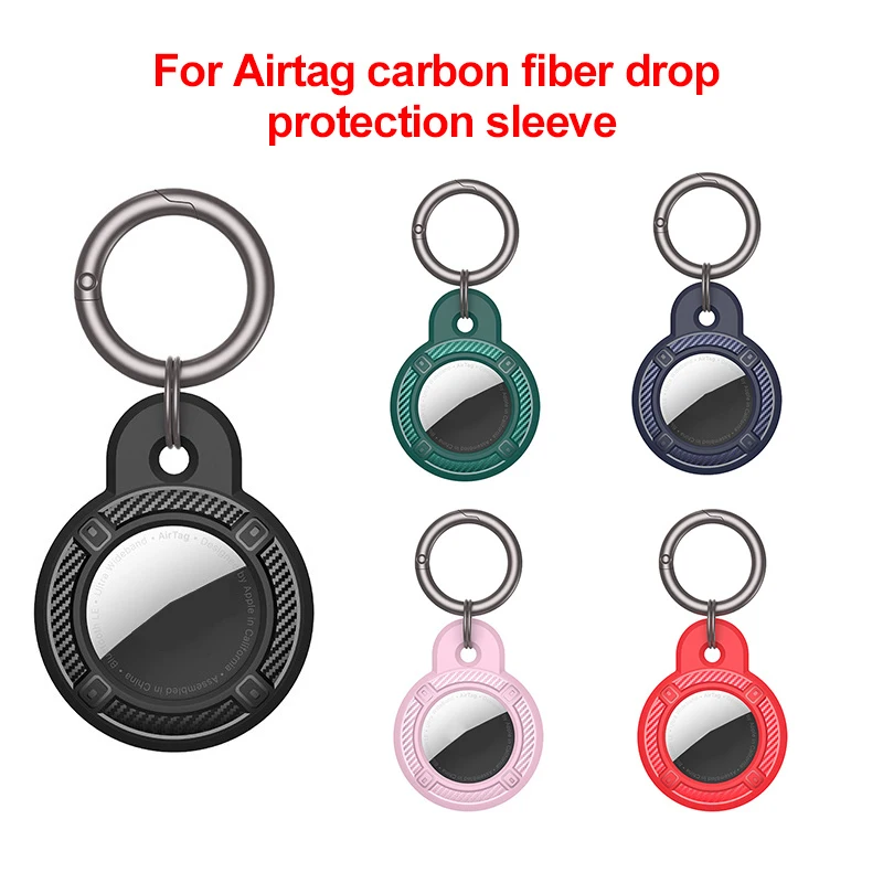 

For Apple Airtag Protective Cases Fashional Solid Color TPU Scratch Resistant Portable Leather Case With Keychain For Airtag