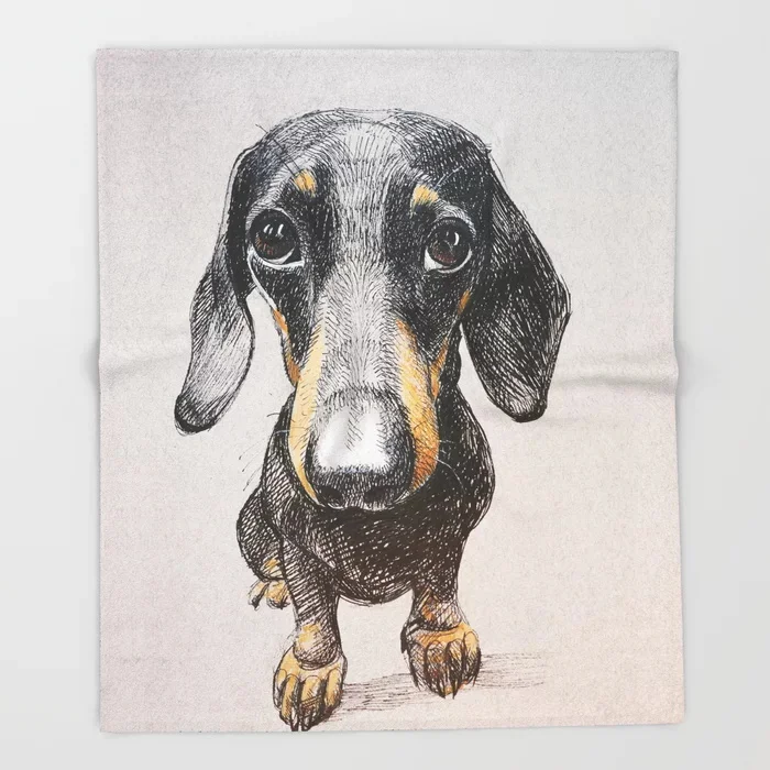 Такса мультфильм бросает на диван милый детский дизайн Собака одеяло s