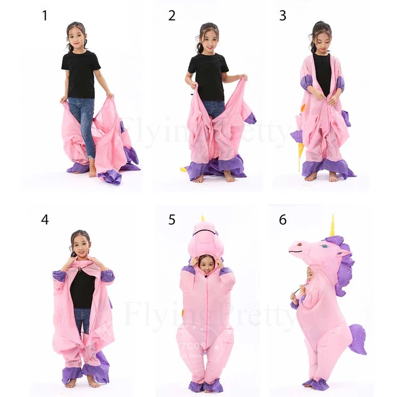 

Inflatable Unicorn Costume for Kids Girls Boys Purim Halloween Party Cosplay Costumes