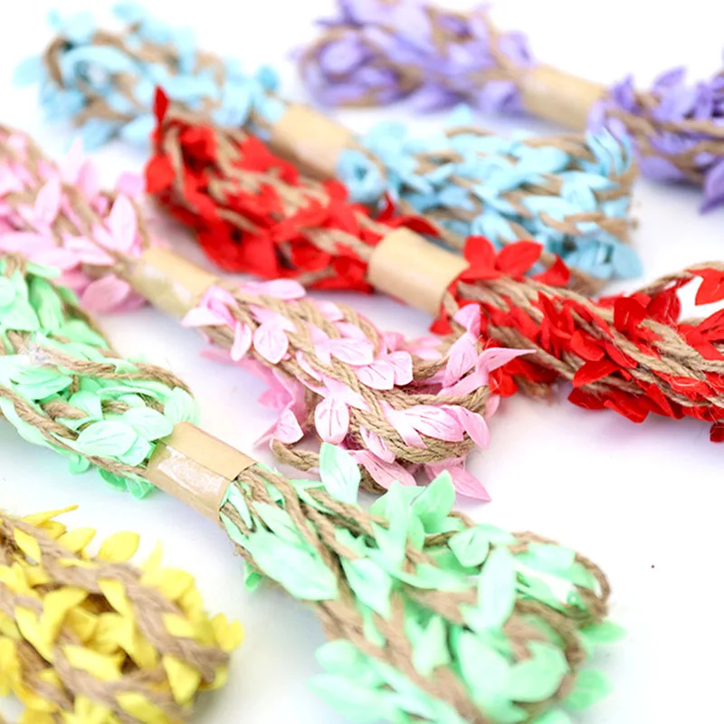 2 м 5 имитация зеленых листьев плетеная пеньковая веревка сделай сам Свадебный