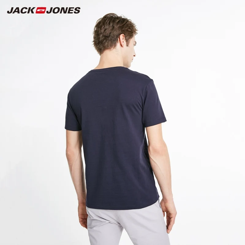 Мужская футболка с короткими рукавами JackJones 100% хлопок рисунок буквенным принтом