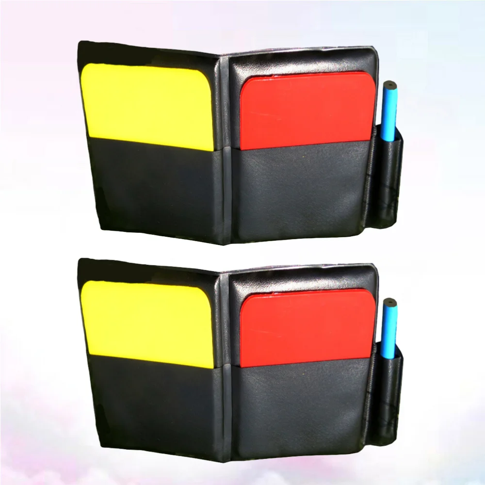 

2 Set Sports Red Yellow Portable Referee Practical Football Match Supplies for Sports Events