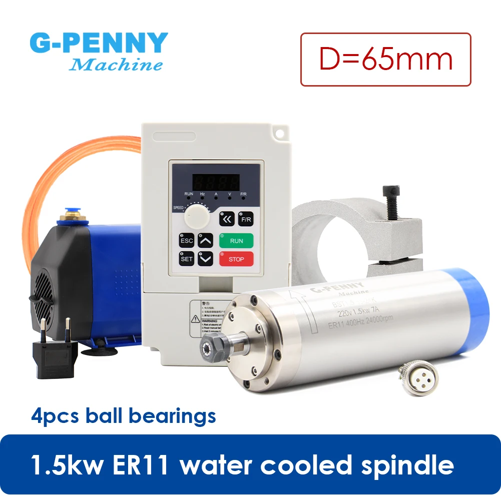 Фото Комплект шпинделя с водяным охлаждением G-Penny D = 65 мм 1 5 кВт ER11 шпиндель для станка