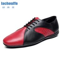 men jazz dance shoes red man geniune leather ballroom tango dancing shoes mens adults rubber bottom mordern dace shoes for boys