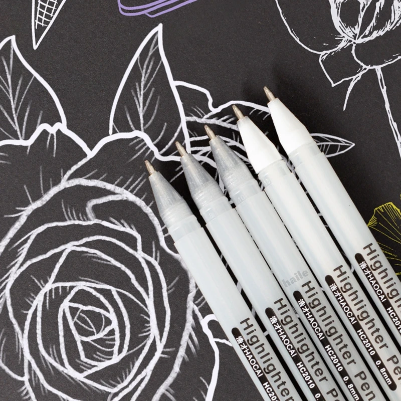 Haile 1-3Pcs Waterproof White Permanent Marker Pen Gel for Drawing Graffiti DIY Art Notebook Writing Craftwork Supplies - купить по