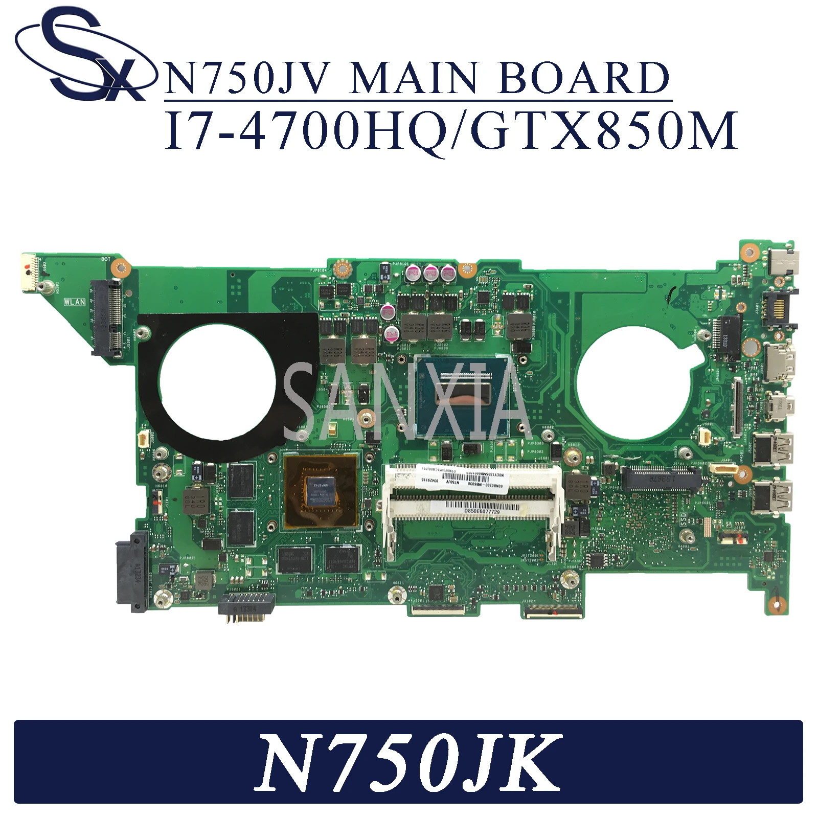 Материнская плата KEFU N750JV для ноутбука ASUS N750JK оригинальная материнская I7 4700HQ