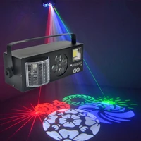 4 in 1 rg laser gobos mixed strobe par lamp dmx 512 led rgbwy beam light dj party show home holiday xmas laser stage lighting
