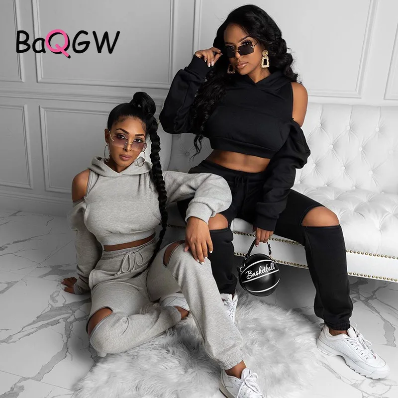 

BaQGW Autumn Winter Tracksuit Women Two Piece Set Hooded Zipper Long Sleeve Sweatshirt Top and Pants Sports Suit Casual Outfits