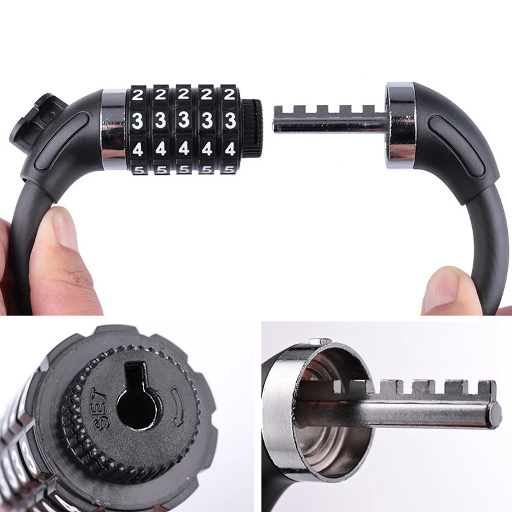 

1.2m/1.8m Anti Theft Bike Lock Steel Wire Safe Bicycle Lock Quality MTB Road Bicycle Code Lock Cable Lock