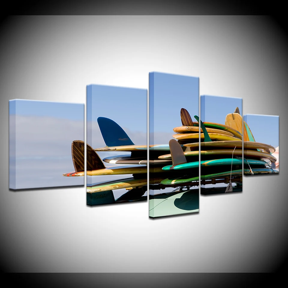 

Modular Frame Canvas Pictures Home Wall Art Decor HD Prints Posters 5 Pieces Sport Surfboard Paintings For Living Room Artwork
