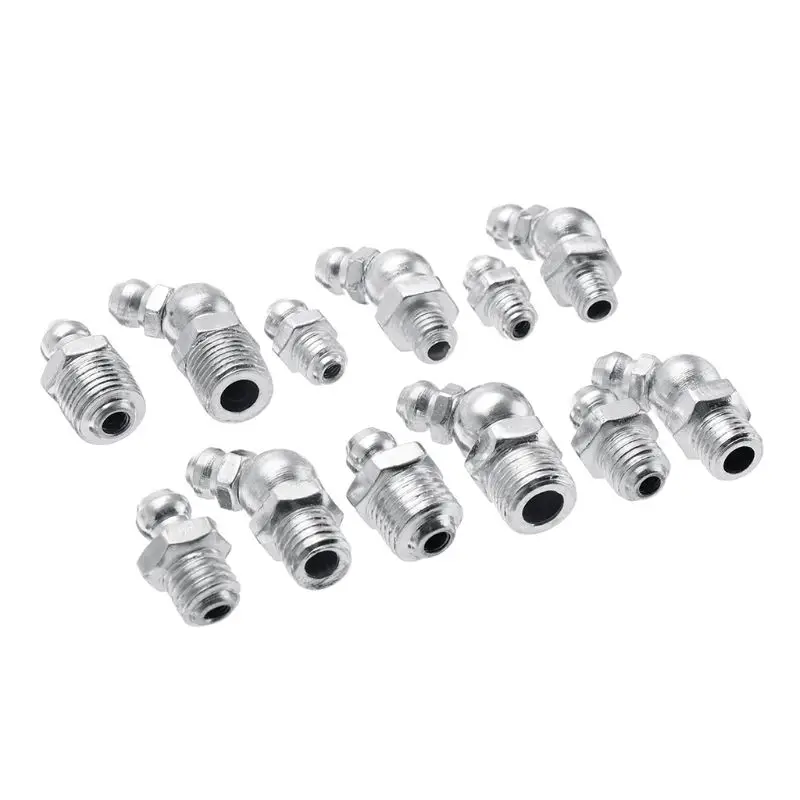 

New 130x Hydraulic Grease Nipples Fitting Metric Imperial BSP UNF M6 M8 M10 45 Degree
