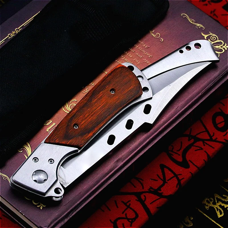 Colour wood handle folding swallowtail knife jungle hunting U.S.A Tactical body | Дом и сад