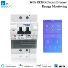 Автоматический выключатель EWelink RCBO 2P, Wi-Fi, контроль утечки питания, умный выключатель, совместим с Alexa IFTTT, Управление по локальной сети