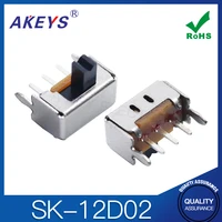 20pcs sk 12d02 1p2t dial switch 2 stalls 2 fixed feet tripod horizontal slide switch single row