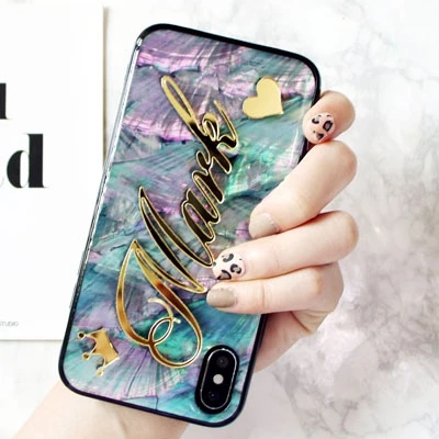 Многоцветный Для iphone 11 pro max 6 7 8 10 plus XR XS XSMAX X персональный Радужный мягкий чехол уникальный подарок заказное имя блестящий чехол для телефона - Цвет: Многоцветный