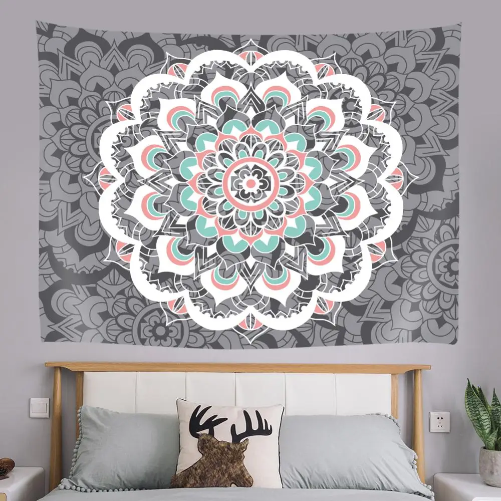 

Large Mandala Indian Tapestry Wall Hanging Bohemian Beach Mat Polyester Thin Blanket Yoga Shawl Mat 180x230CM Blanket