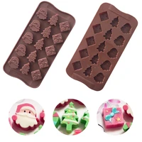christmas series silicone mold 15 holes 3d chocolate mold diy non stick fondant patisserie candy mould cake decorating tools