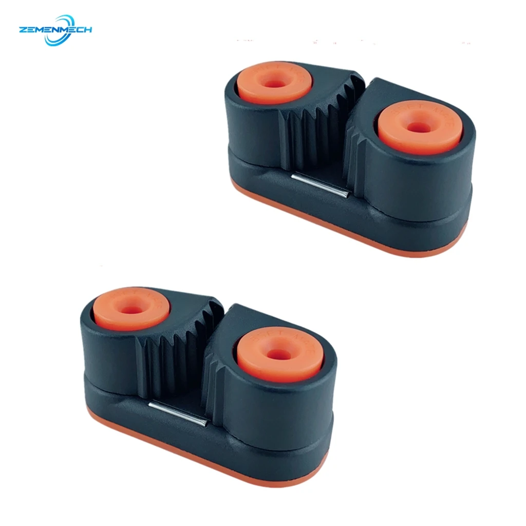 

2PCS Boat Rope Clamp Composite 2 Row Matic Ball Bearing Cam Cleat with Leading Ring Pilates Equipment Boat Fast Entry Rope Wire