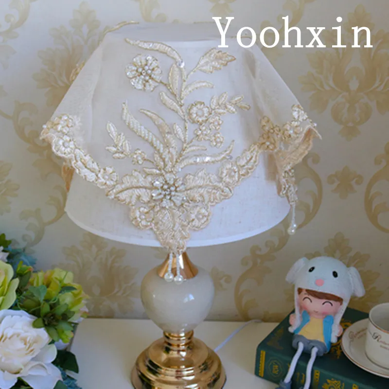 

Gorgeou Gold Lace Embroidery Place Table Mat Cloth Pad Cup Mug Drink Doily Coffee Coaster Christmas Wedding Placemat Kitchen