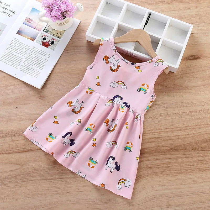 

Casual Summer Dress For Girls Unicorn Dress Cute Princess Baby Dress Super Affordable Promotional Clothes 1-6 Year Kids Vestidos