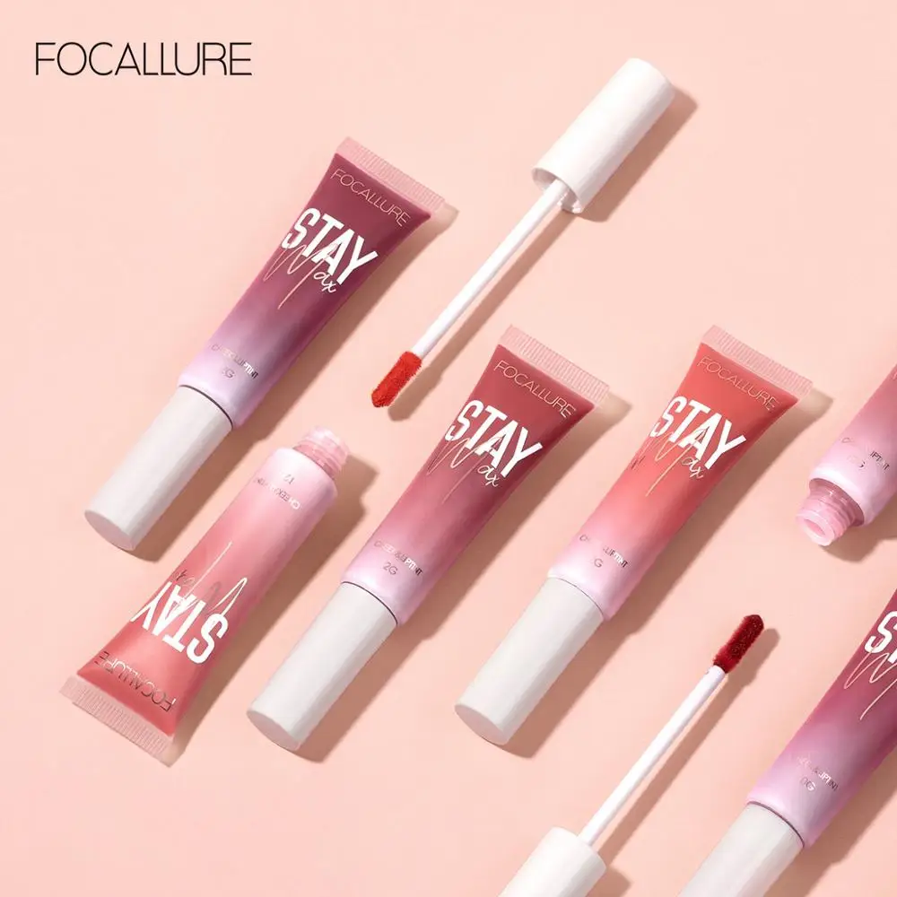 FOCALLURE 7 цветов Блеск для губ и щек тинт ухода за губами Супер Увлажняющий блеск