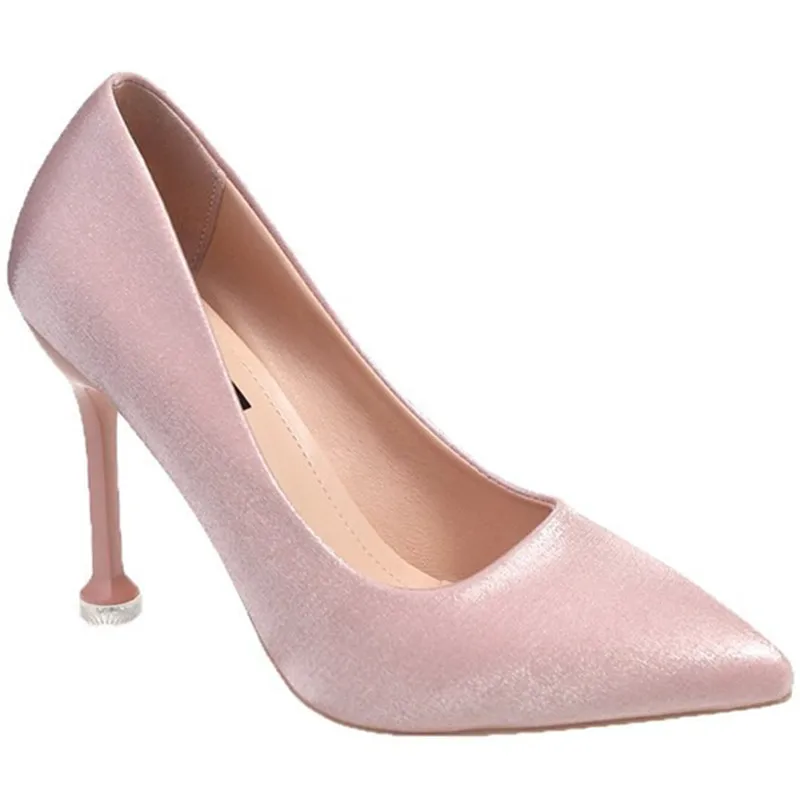 

2021 African Woman Shoe Shallow Mouth High Heels Stiletto Sexy Pump Work Dress Professional All-Match Pointed Wedge Lace-Up Late