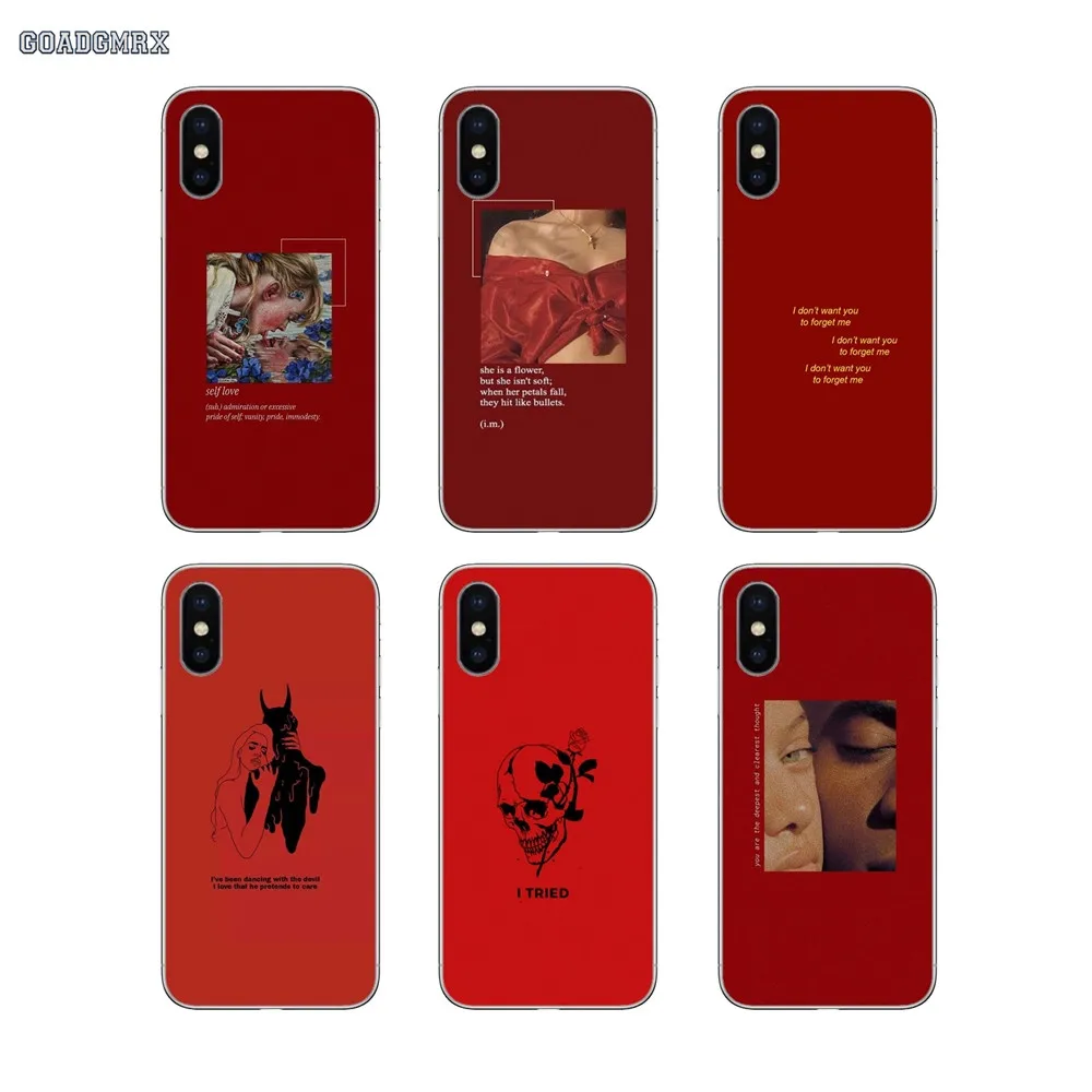 Красный Doodles эстетика цитаты силиконовый чехол для телефона huawei P Smart 2019 G7 G8 P7 P8 P10