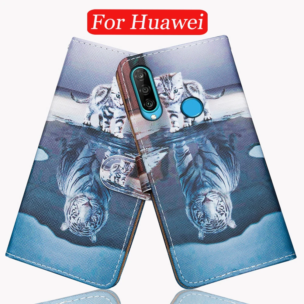 Чехол-книжка для Huawei P40 lite кожаный мобильный телефон |