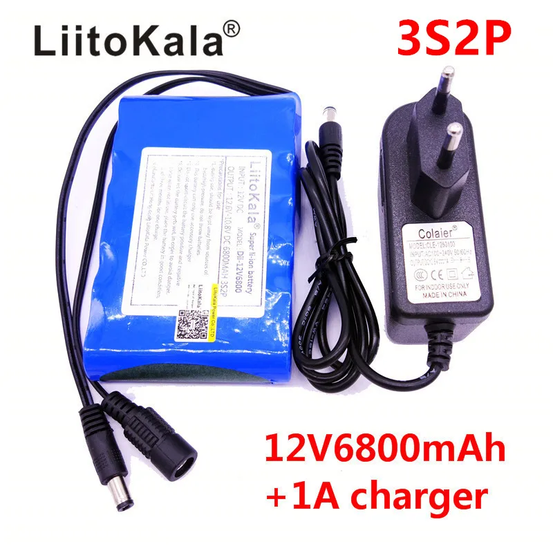 HK LiitoKala High Quality  DC 12V 6800mAh 18650 Li-ion Rechargeable Battery Pack Charging Power Bank For GPS Car Camera