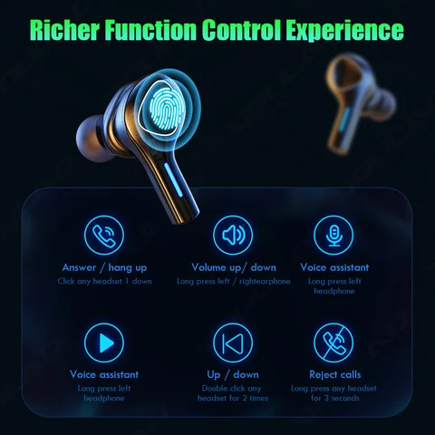 TWS 5,0 беспроводные Bluetooth наушники с сенсорным управлением Bluetooth наушники с микрофоном спортивные водонепроницаемые наушники HD стерео Heaset