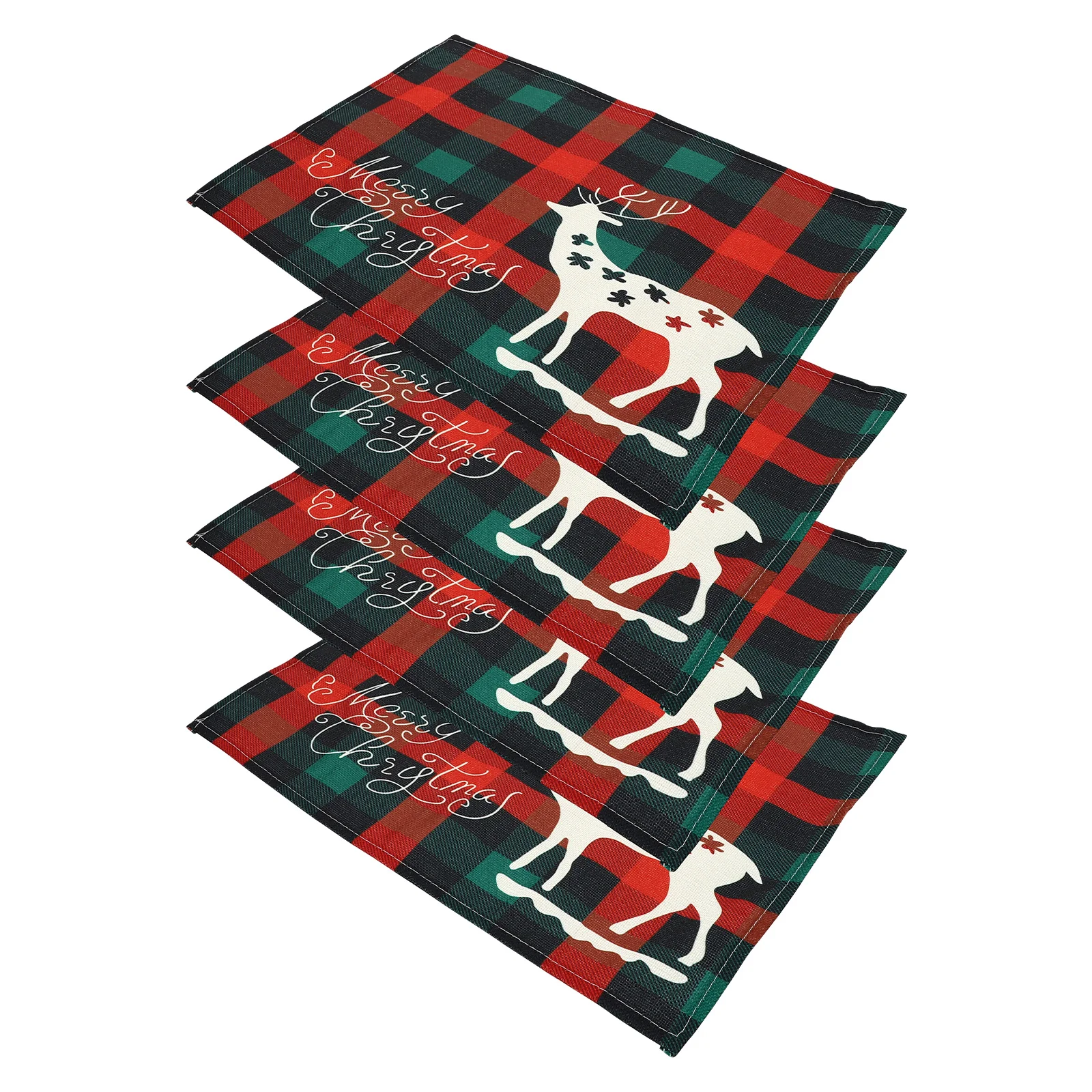 

4pcs Xmas Table Mats Christmas Dinner Table Pads Decorative Place Mat Ornaments