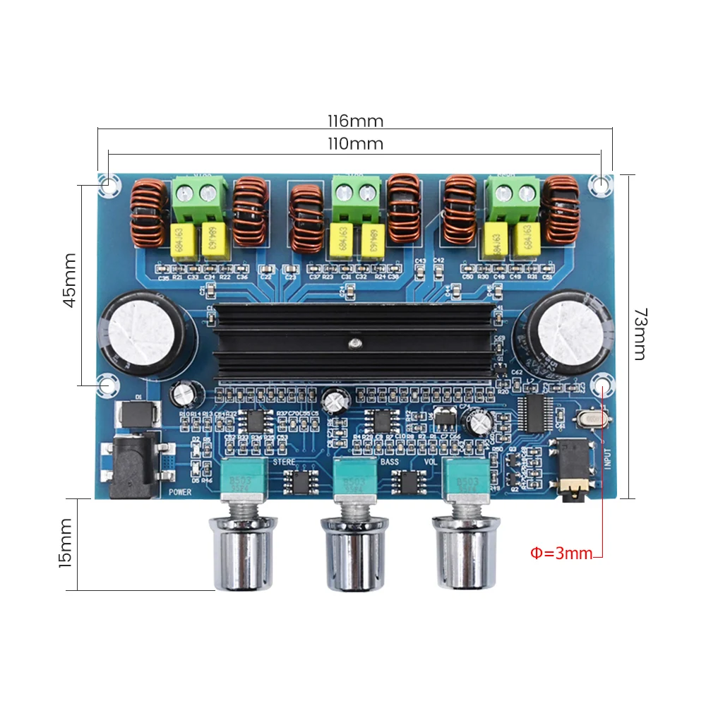 Плата цифрового усилителя высокой мощности AIYIMA TPA3116D2 100 Вт + 50 * 2 Bluetooth 5 0 1 каналов