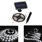 Светодиодная лента холодного и теплого белого света, водонепроницаемая Рождественская уличная садовая лампа на солнечной батарее, декоративный праздвечерние светильник ильник для дома, 5 м, 16,4 фута