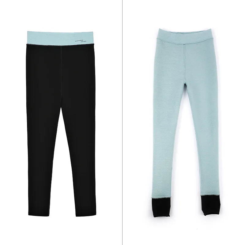 400g Plus Velvet Warm Leggings Thick and High Elastic Double Layer Outer Wear Step-on-the-foot Pants for Autumn and Winter