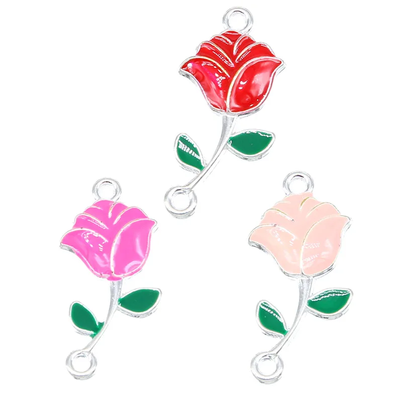 Серьги-гвоздики с розами серебристые 6 шт. | Украшения и аксессуары