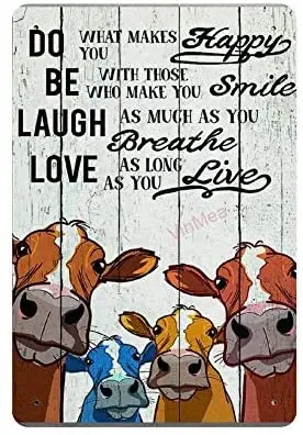 

Do What Makes You Happy Novelty Parking Retro Metal Tin Sign Plaque Poster Wall Decor Art Shabby Chic Gift Suitable 12x8 Inch