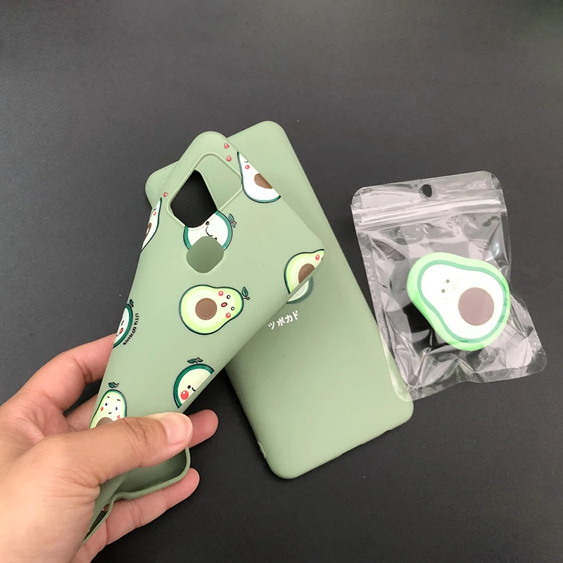 Мягкий силиконовый 3D чехол с авокадо для Samsung A21S A01 A11 A21 A41 A51 A71 A10S A31 A10 держатель S20