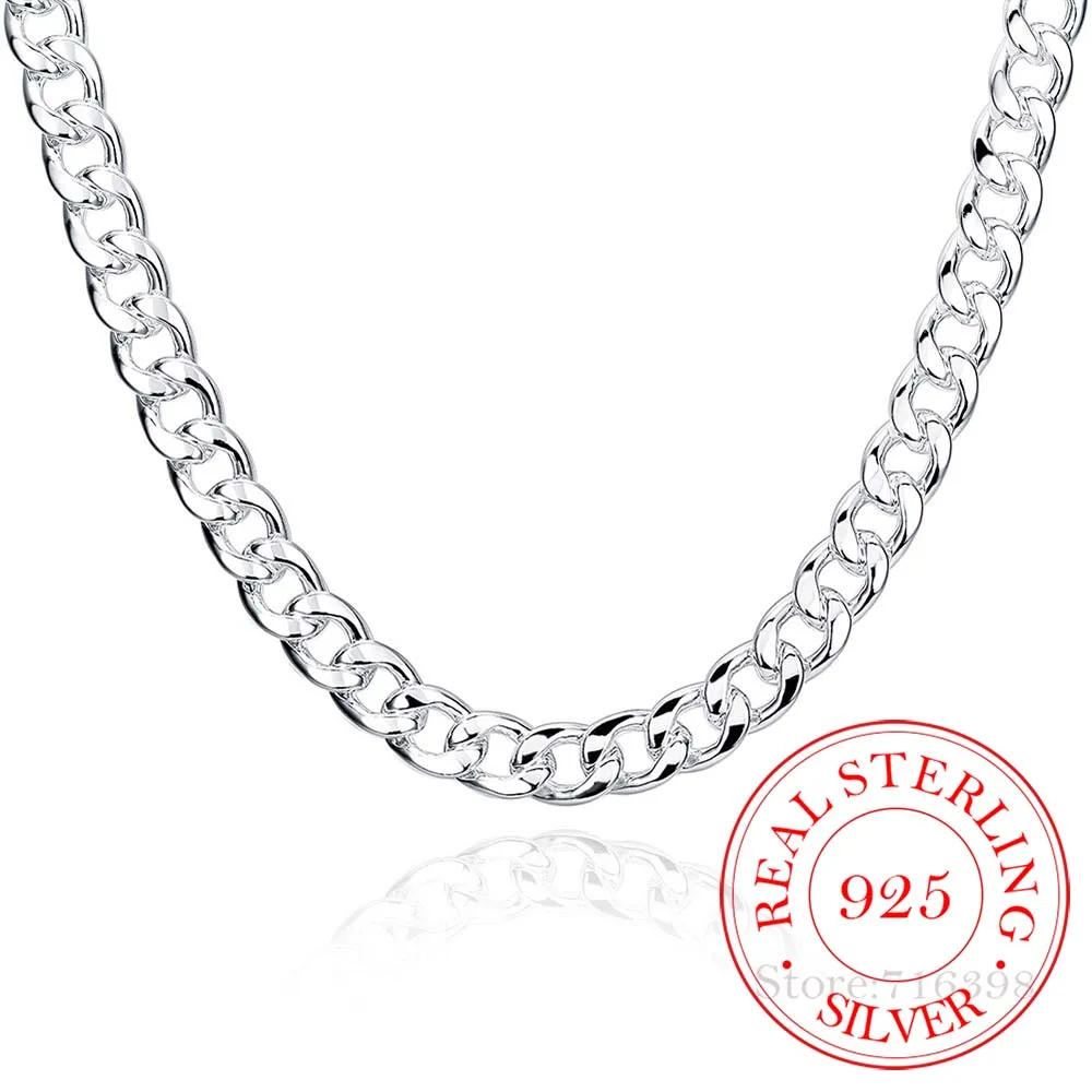 

Men's Fine Jewelry 925 Sterling Silver 10mm Chains Necklace High Quality Male 925 Sterling-Silver-Jewelry 10mm 20 Inch 24 Inch