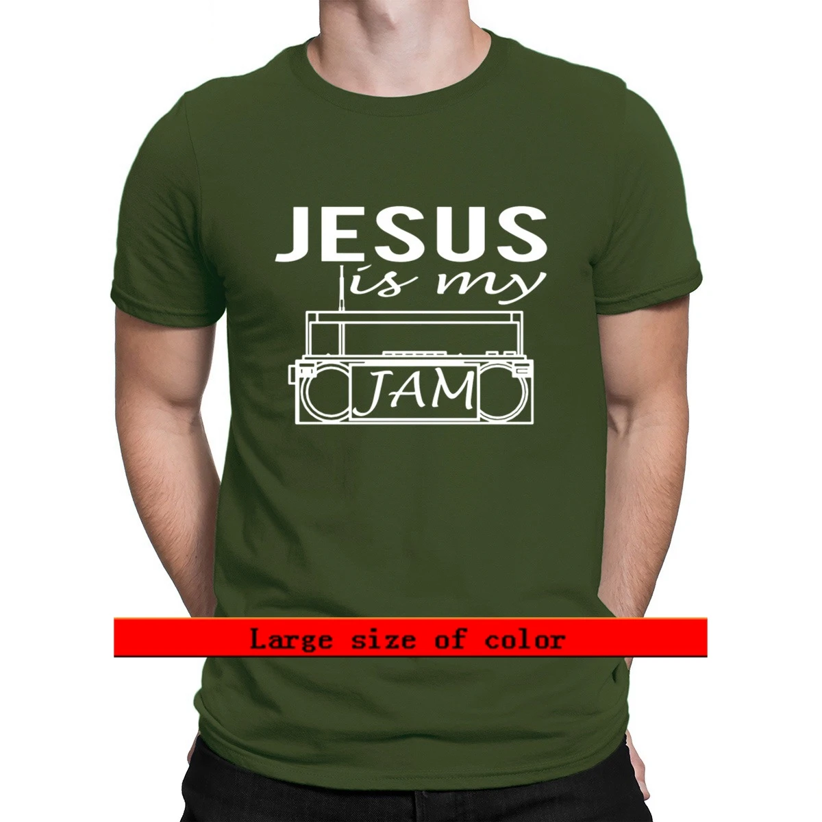 

Jesus Is My Jam 2021 T Shirt Humor Loose Print Outfit S-XXXL Trend Summer Cotton Shirt